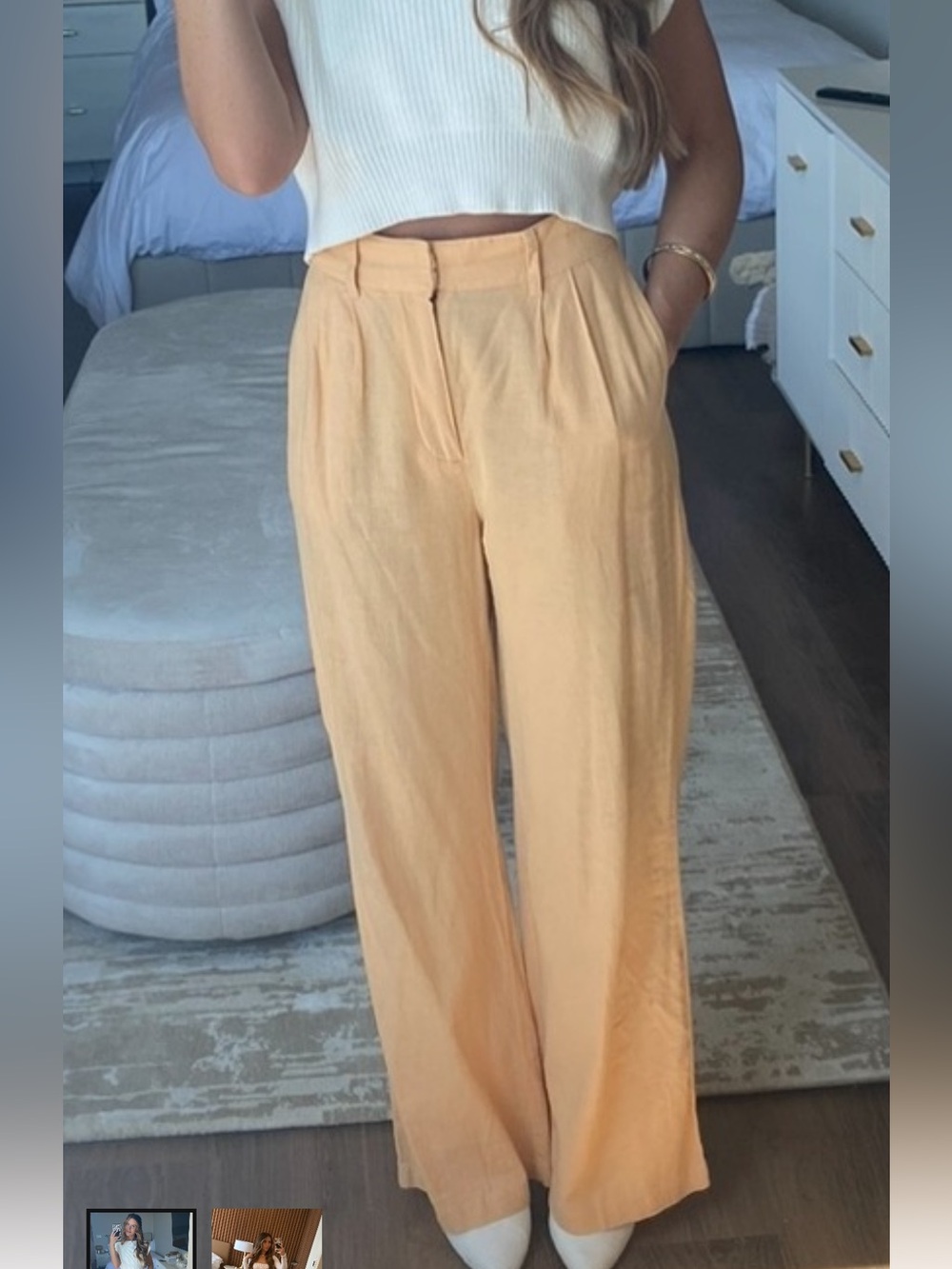 NWT Abercrombie and Fitch women’s tangerine linen pants